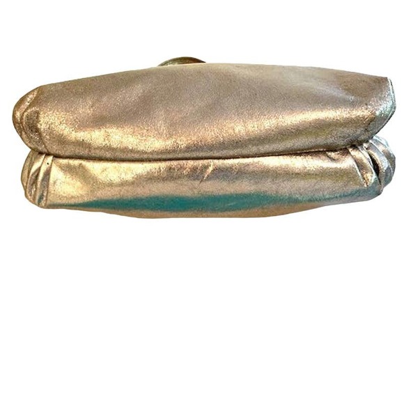 Coach Poppy Silver Pleated Metallic Leather Glam Tote Large - Picture 5 of 14